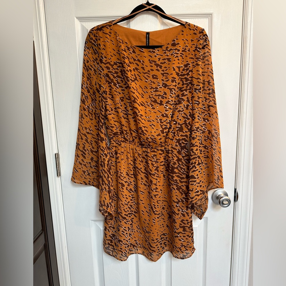 W118 by Walter Baker orange and brown animal print dress size xs.